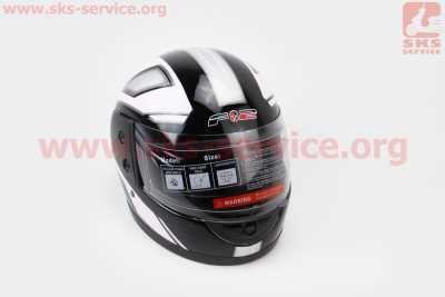 Шлем интеграл, закрытый 825-3 S, ЧЁРНЫЙ с серым рисунком (возможны царапины, дефекты покраски)