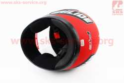 Шлем интеграл, закрытый 825-2 S, КРАСНЫЙ матовый с чёрным рисунком (возможны царапины, дефекты покраски)