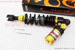 Амортизатор задний GY6/Honda - 325мм*d63мм (втулка 12мм / вилка 8мм) газовый регулир., черный