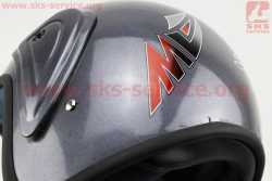 Шлем открытый HK-215 - CЕРЫЙ с рисунком (незначительные отличия рисунков, возможны дефекты покраски)