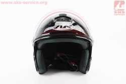 УЦЕНКА Шлем открытый+очки HF-223 L, ЧЁРНЫЙ матовый (царапины, cколы, см. фото)