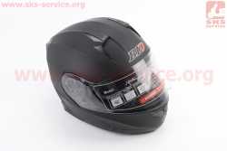 Шлем модуляр, закрытый с откидным подбородком+откидные очки BLD-162 S (55-56см), ЧЁРНЫЙ матовый