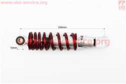 Амортизатор задний GY6/Yamaha - 235мм*d53мм (втулка 10мм / вилка 8мм) регулир., красный