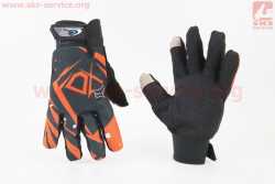 Перчатки мотоциклетные L-Чёрно-Оранжевые (сенсорный палец)