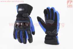 Перчатки мотоциклетные, теплые XXL-Чёрно-Синие