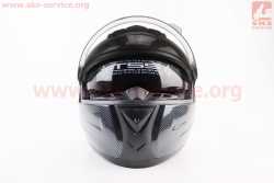 Шлем интеграл, закрытый+очки BLD-М61 М (57-58см), КАРБОН глянец