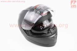 Шлем интеграл, закрытый (сертификации DOT/ECE)+откидные очки SCO-М67 S (55-56см), ЧЁРНЫЙ матовый