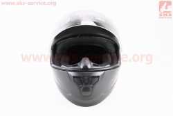 Шлем интеграл, закрытый (сертификации DOT/ECE)+откидные очки SCO-М67 S (55-56см), ЧЁРНЫЙ матовый