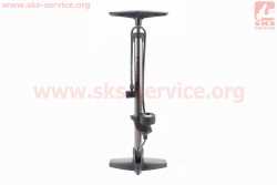 Насос ручной напольный с манометром 160 psi/11 bar, под штуцера Schrader&Presta, cерый LC-3261