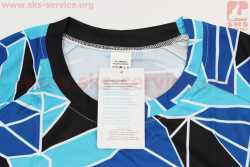Футболка (Джерси) мужская M-(Polyester 80% / Spandex 20%), короткие рукава, свободный крой, бело-сине-чёрная, НЕ оригинал