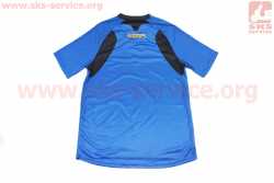 Футболка (Джерси) мужская L-(Polyester 80% / Spandex 20%), короткие рукава, свободный крой, сине-чёрная, НЕ оригинал