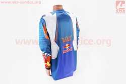 Футболка (Джерси) мужская L-(Polyester 100%), длинные рукава, свободный крой, сине-оранжево-белая, НЕ оригинал