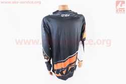 Футболка (Джерси) мужская M-(Polyester 100%), длинные рукава, свободный крой, чёрно-оранжево-белая, НЕ оригинал